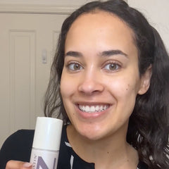 Content creator smiling affter using Nulastin Vibrant Scalp Treatment for 4 weeks