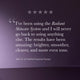 A 5-star review from a happy customer with brighter, smoother looking skin from using the Radiant Skincare System