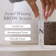 Front view of Signature Collection BROW 2-Pack showcasing Award Winning BROW Serum packaging with a beige background