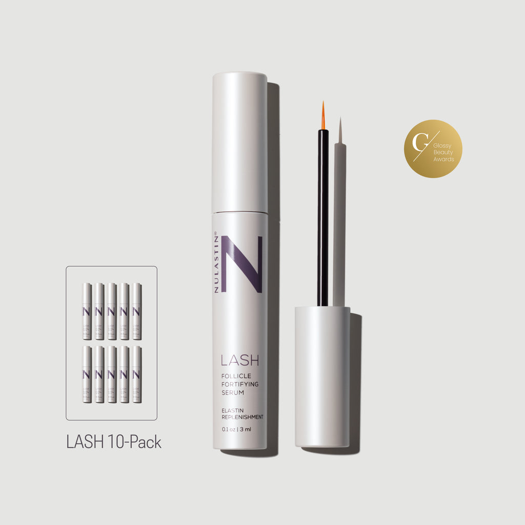 Tube of Nulastin’s bestselling eyelash serum for fuller looking lashes 