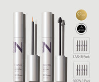 Tube of Nulastin’s bestselling lash and brow serum duo for fuller looking lashes 
