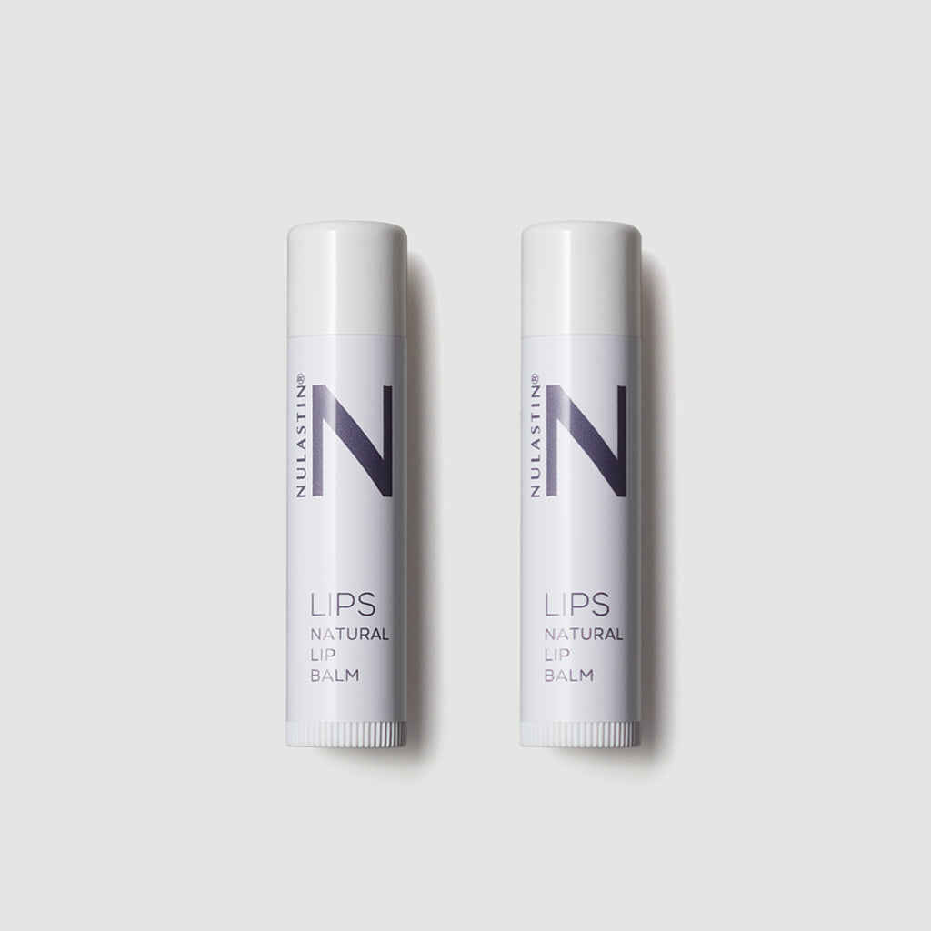 A set of two minty fresh Natural Lip Balms for soft, cushiony, hydrated lips 