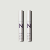 Two tubes of Nulastin’s award winning eyebrow serum for fuller looking brows