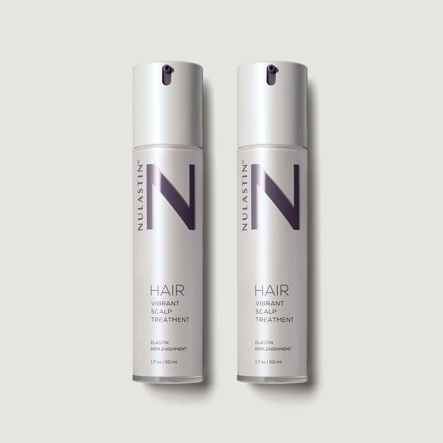 Tube of Nulastin’s award winning Hair Vibrant Scalp Treatment for thicker, fuller looking hair 