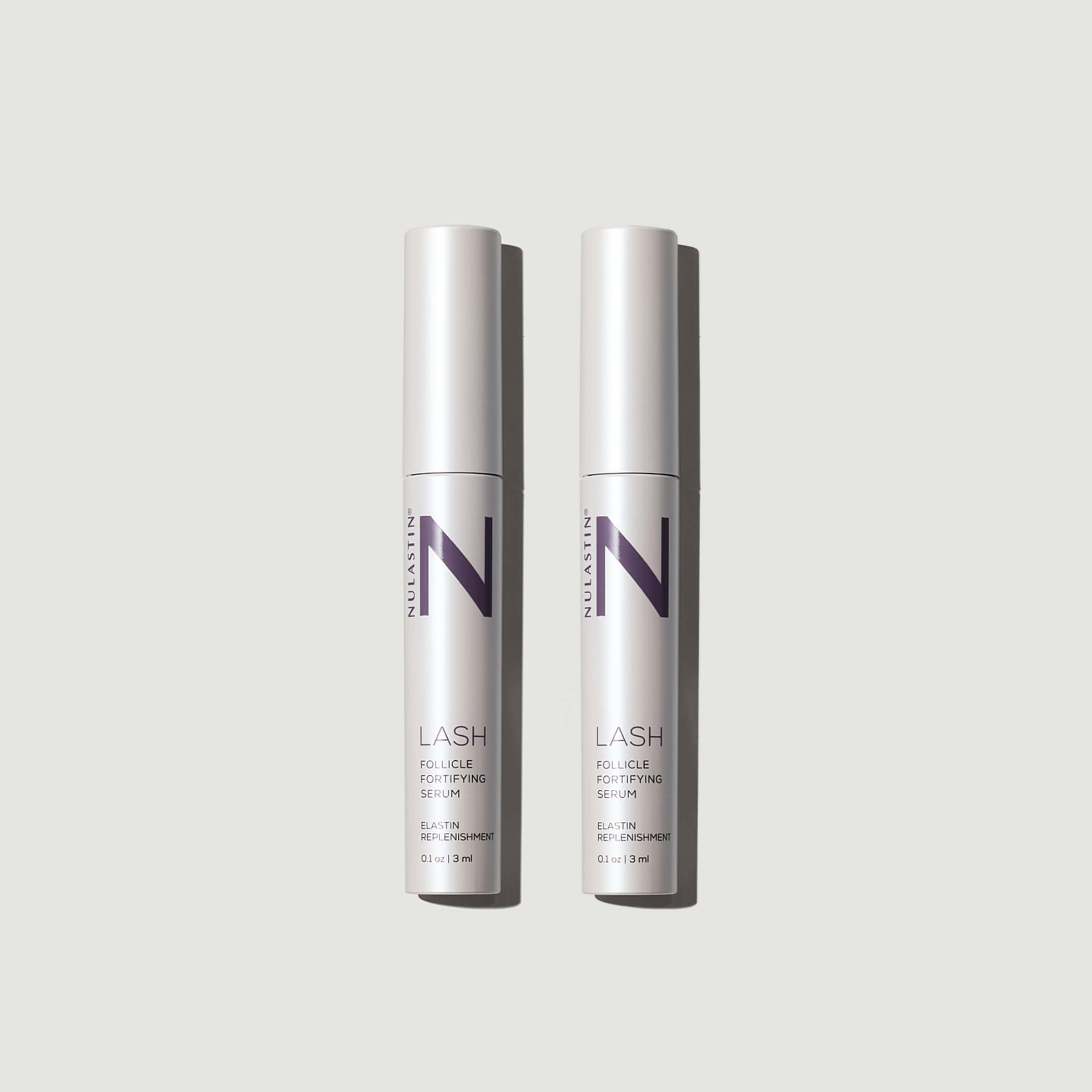 Two tubes of Nulastin’s bestselling eyelash serum for fuller looking lashes 