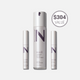 Front view of Solution Serum System showing full-size lash 0.1 oz, brow 0.1 oz, and hair 1.7 oz serums with box on white background